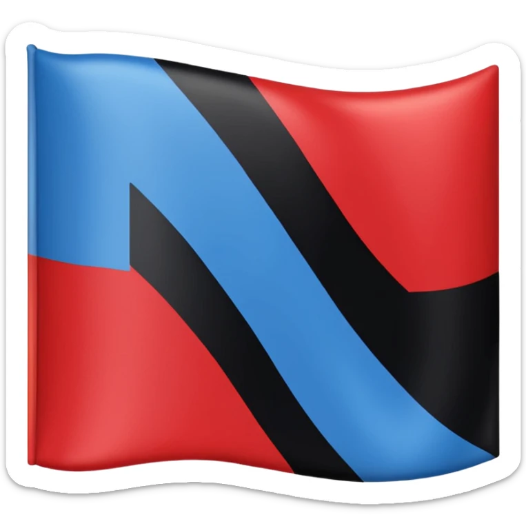 A flag emojin with a red and black tricolor red at the top and bottom black at the middle then two small blue stripes both above and below the black one  sticker