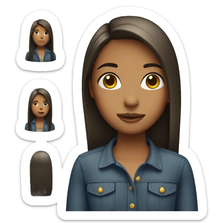 Girl with straight hair, sticker