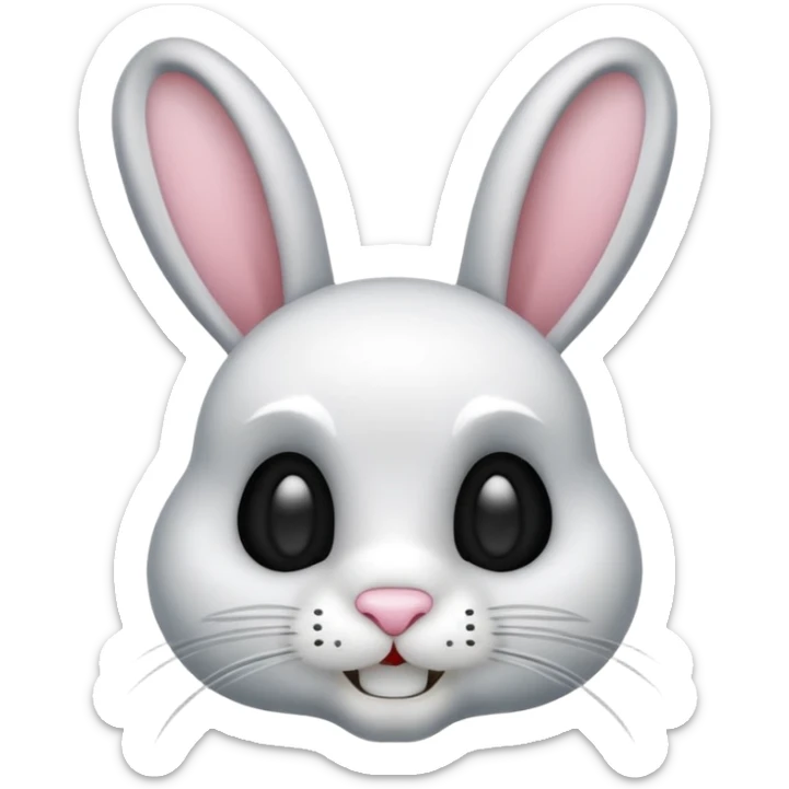 emoji d'une tête de lapin squelette noire qui dit bonjour de la main sticker