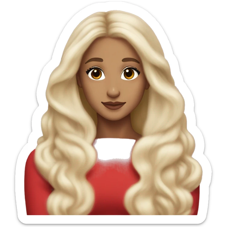 ariana grande, blonde hair, red dress, ethereal, light skin sticker