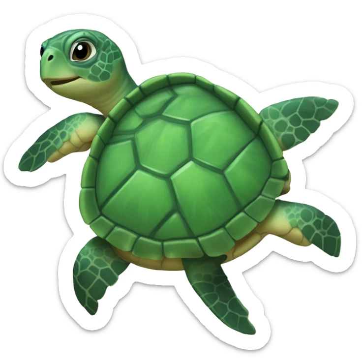 3 best friends: a baby sea turtle, a turtle, and an adult sea turtle  sticker