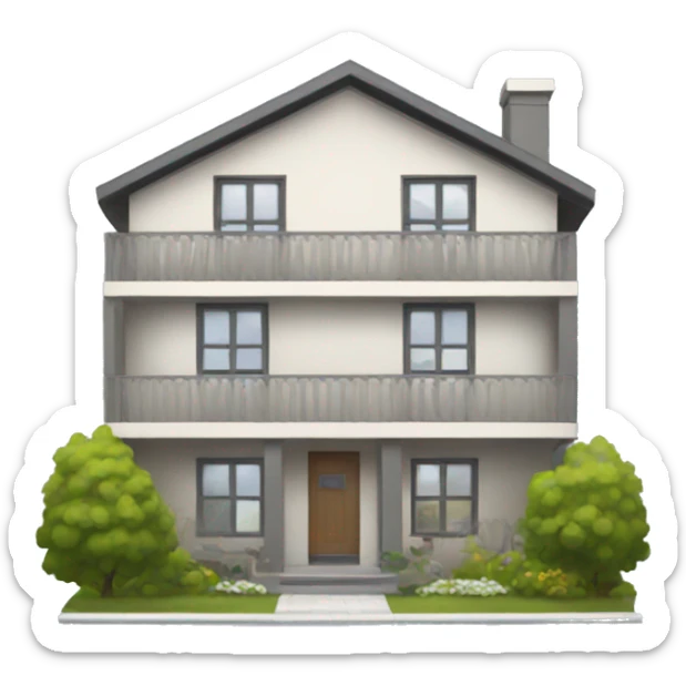 Modern house sticker