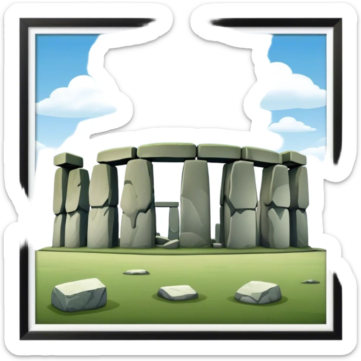 Stonehenge Landmark Emoji – Showing the prehistoric stone circle with a natural sky backdrop. sticker