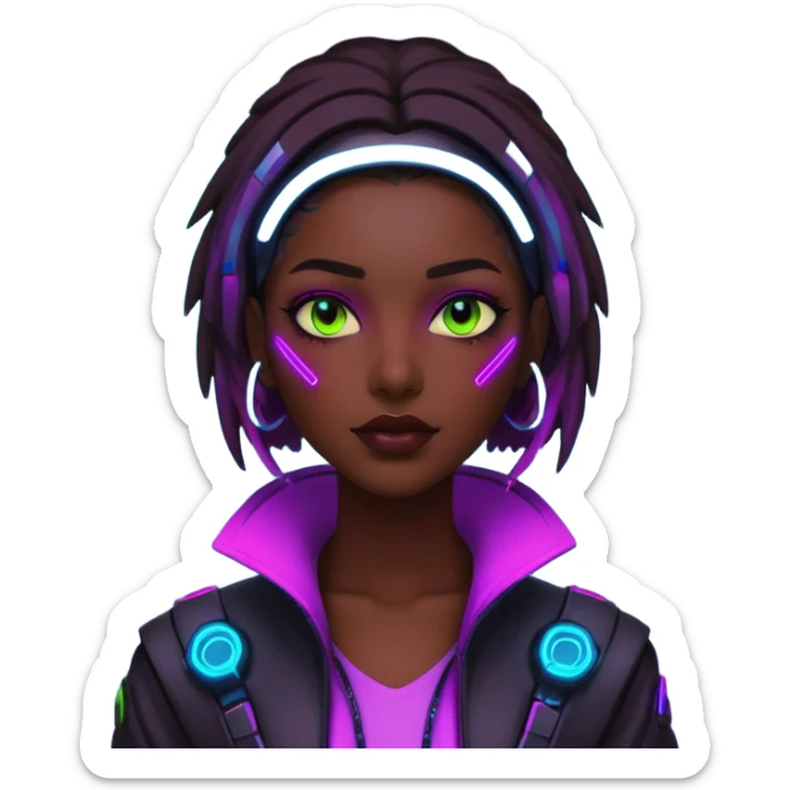 sinecraft mex in futuristic nein lights cyberpunk city sticker