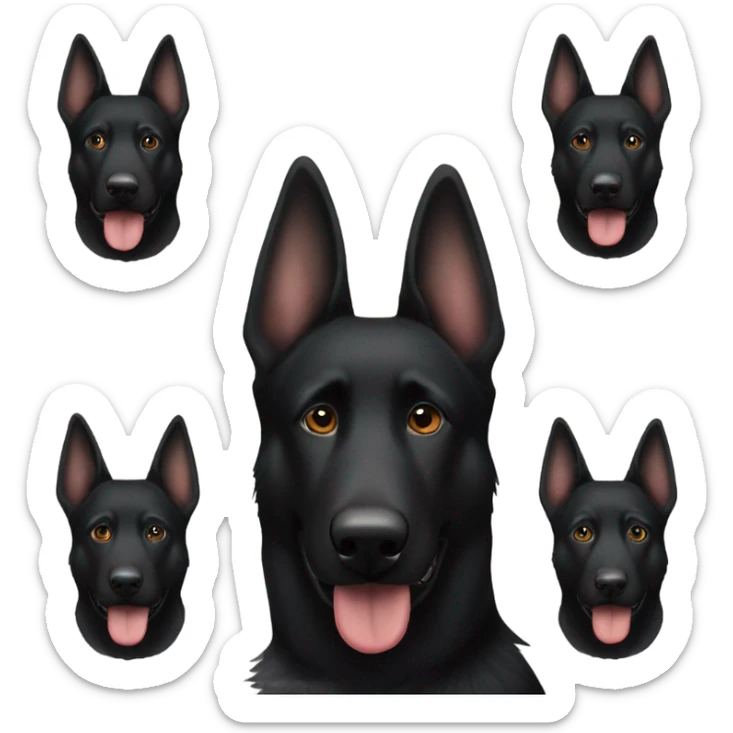 Black german shepherd sticker