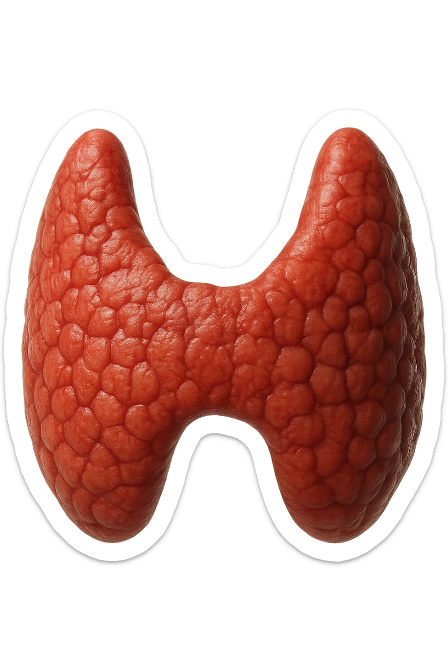 tiroide umana anatomica , iperrealistica 4k, isolato su sfondo bianco sticker