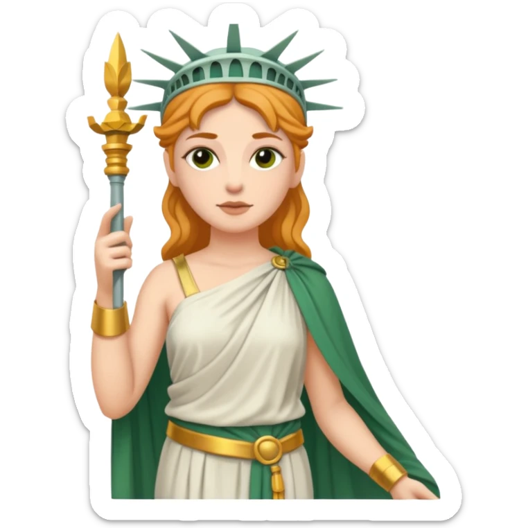 Une femme païen celtique en style statue de la liberté sticker