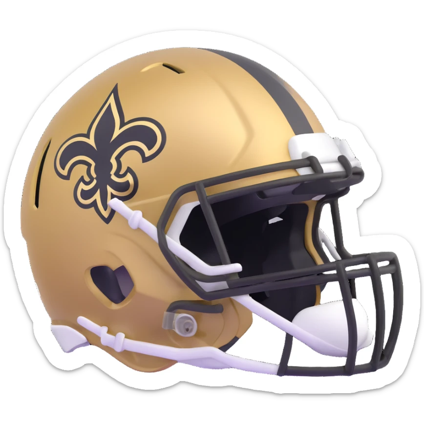 New Orleans Saints football helmet in black and gold team colors sticker