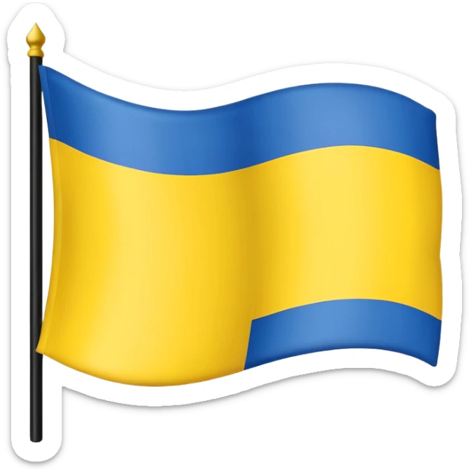 Uma bandeira de país tipo da Ucrânia mais em vez da cor azul vc coloca a cor preta onde fica o azul sticker