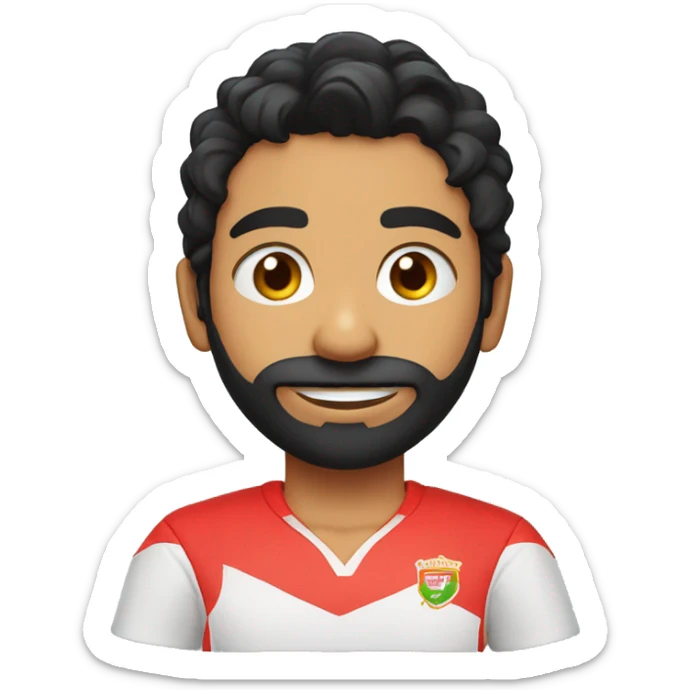 Punjabi teenager, wavy black hair fringe, no facial hair, no turban, red punjabi cricket shirt sticker