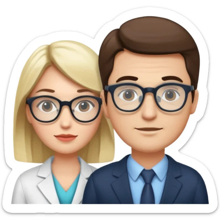 Perfect love. Psychologist girl and a futurologist man sticker