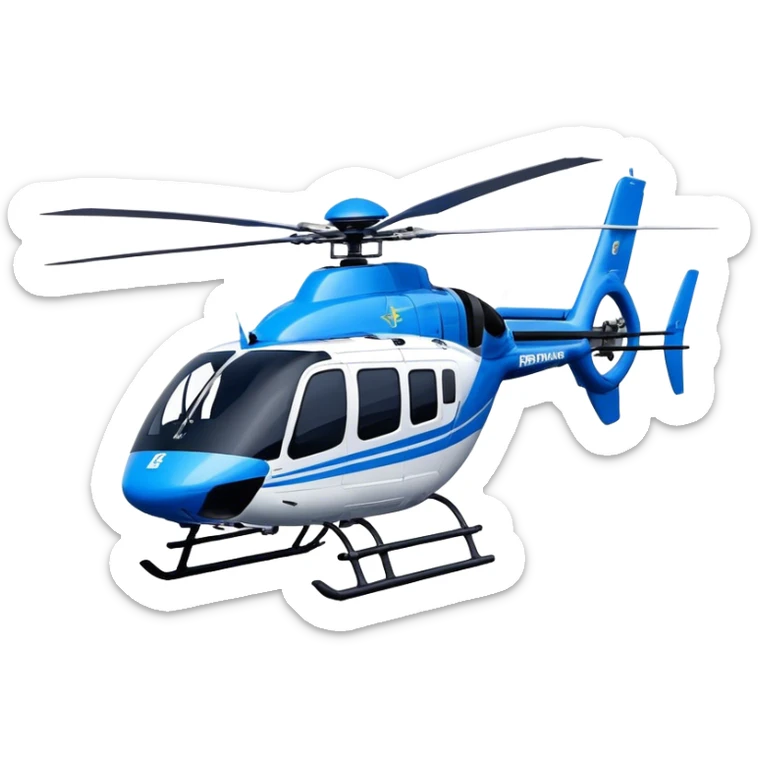Eurocopter EC135 - Airbus Helicopters (Model Year: 2020) (Iconic colour: Blue and white) sticker