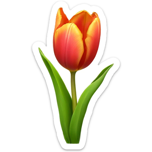 Tulip with grass sticker