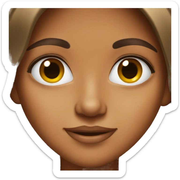 tanned girl with brown eyes and big nose sticker