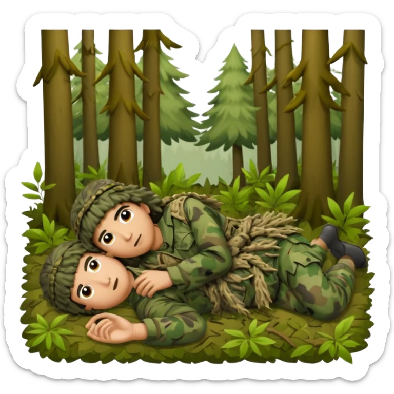 Ghillie suit laying down sticker