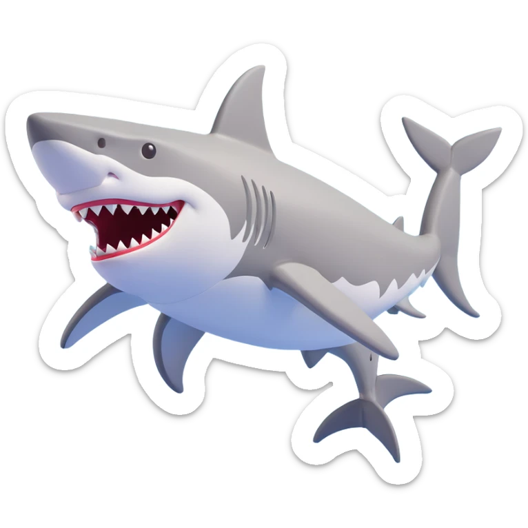 a shark with two legs in front and one leg in the back, all wearing Nike shoes sticker
