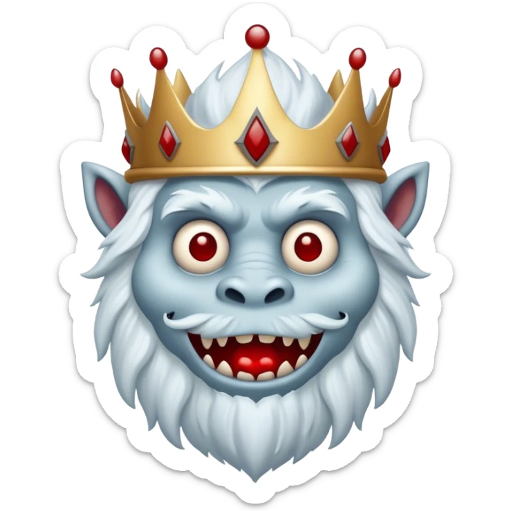 create me and emojis of yeti in blox fruit funny yeti should have crown blood on his hand and crepy smile sticker