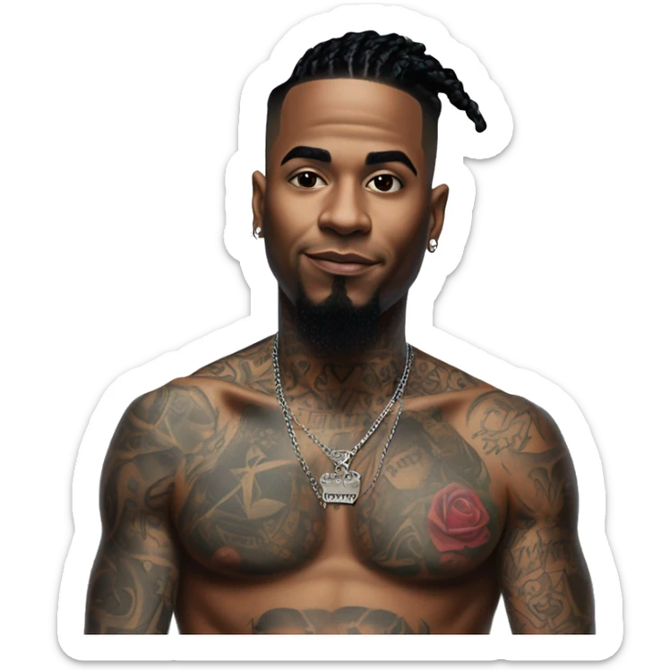  Tattoo: He had a large gothic-script "DADDY" chest tattoo and a "Crybaby" tattoo above his right eye  Hair: He had a low-cut mohawk  Nails: He had bright red nails  Clothing: He was known for his streetwear and Hot Topic reference sticker