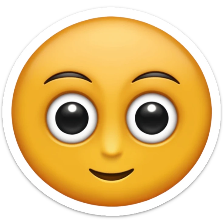 emoji, feuille d'érable couleur vermeille, deux yeux ronds noirs brillants sticker