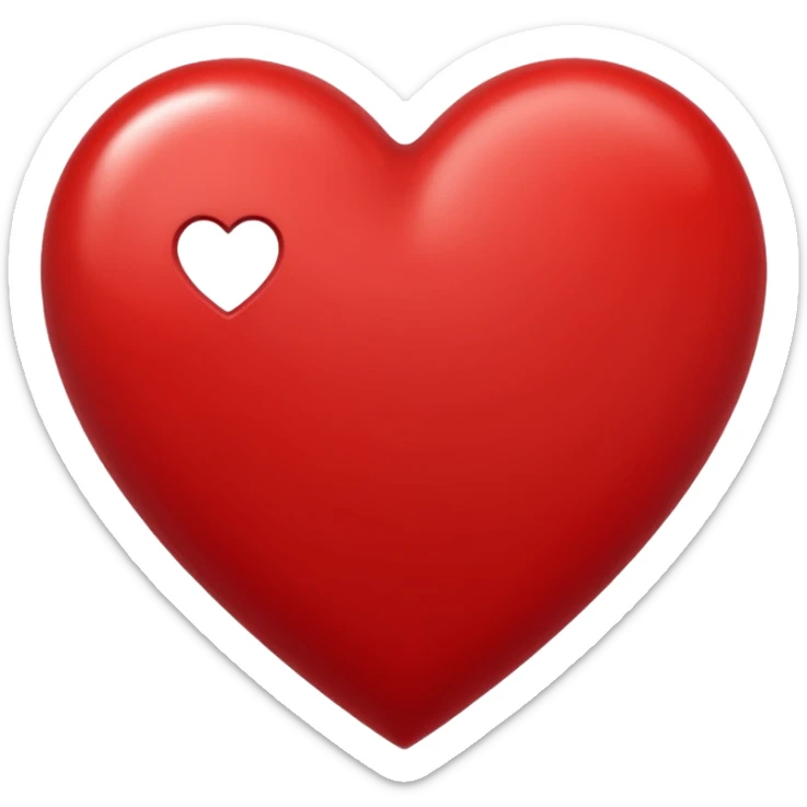 heart symbol representing the concept of love, classic emoji style sticker