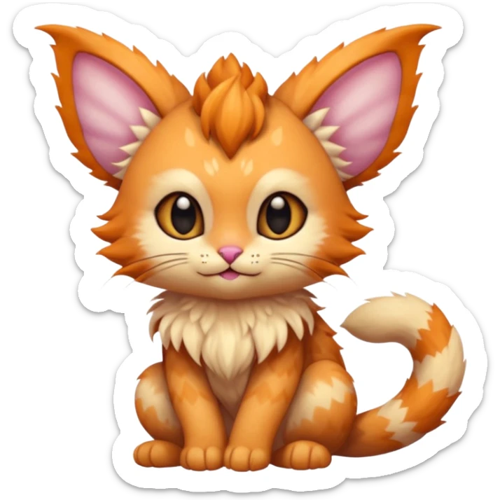 P moe meow meow cute fuzzy realistic Randomly-faerie-drake exotic Fakémon-creature sticker