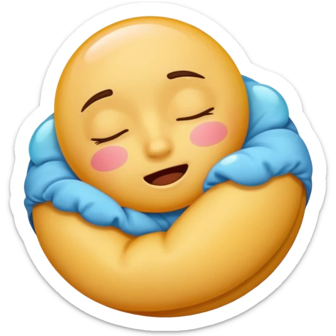 cartoon sticker of a sleepy emoji with sleep bubble, colorful and cheerful, no text, suitable for WhatsApp and Instagram sticker