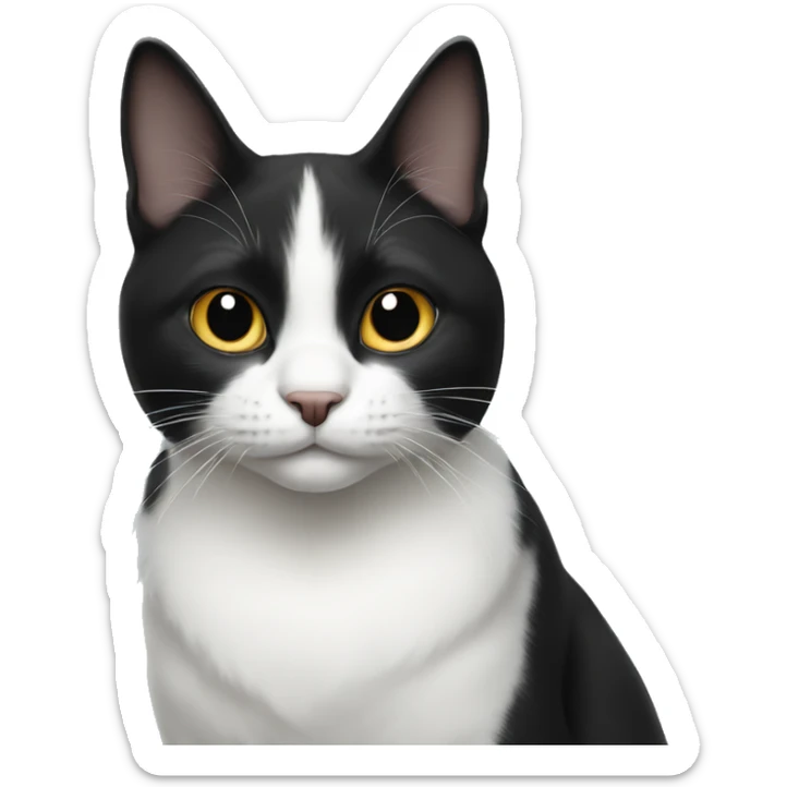 black and white cat sticker