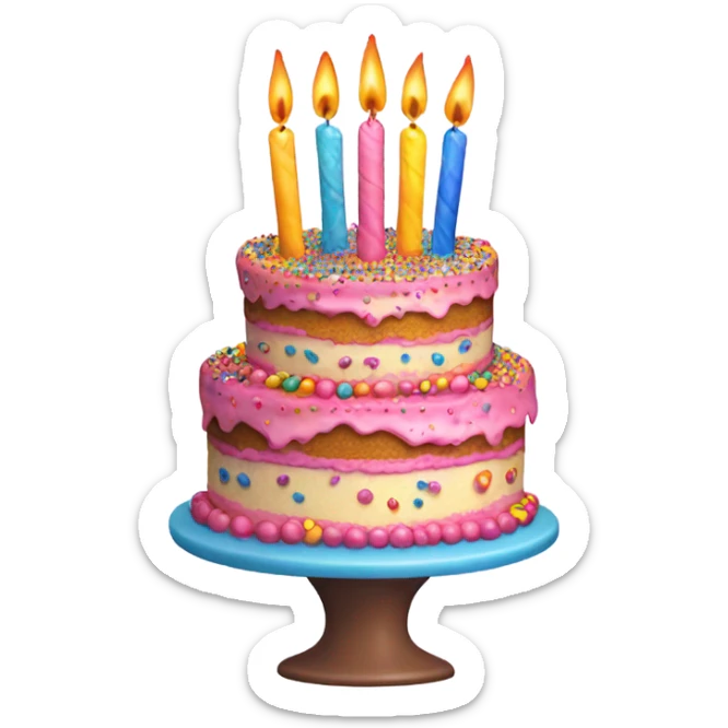 Birthday cake sticker