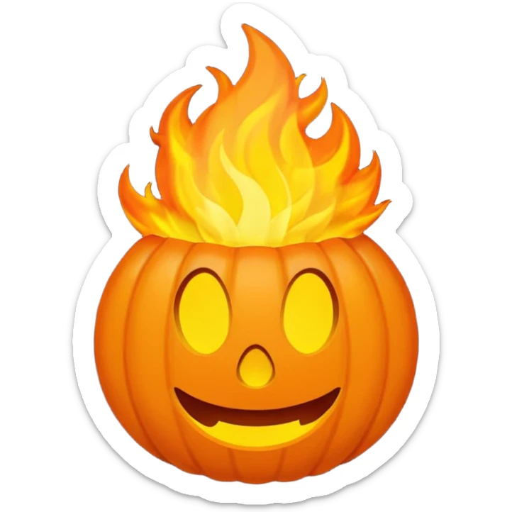 el simbolo de fuego como dibujito animado que tenga en la mano un telefono sticker