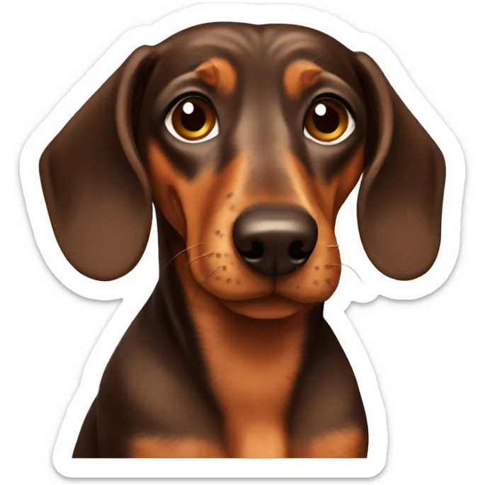 Brown dachshund  sticker