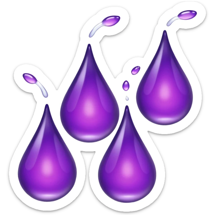 3 purple Drops with kool aids signature color, Juicy , no face just like the dorps 💦 sticker