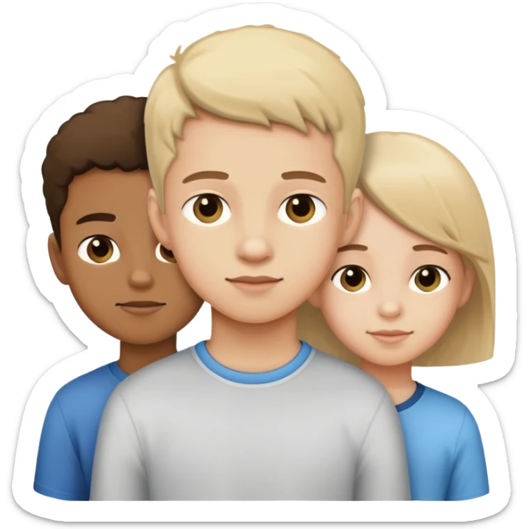 two teenage boy brothers with their 10-year-old sister sticker