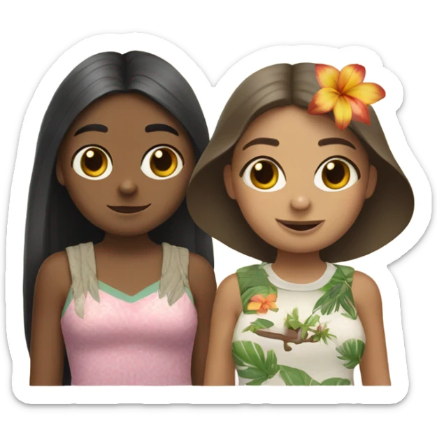 Three girls in Costa Rica wearing cute outfits with a sloth on one girl’s shoulder  sticker