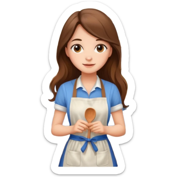 beautiful girl with long brown hair renovating her kitchen sticker