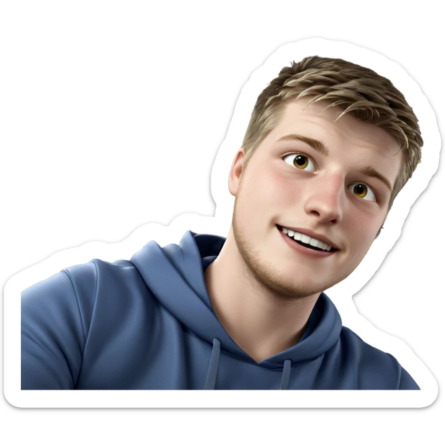 smiling boy in car interior sticker