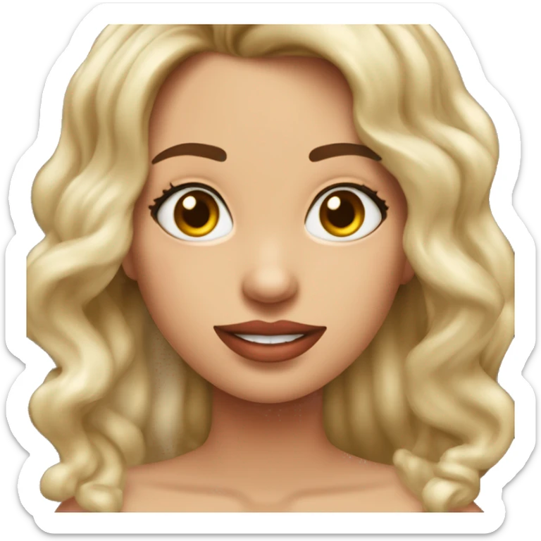 Puedes hacer el emoji de una chica con cabello en tono borgoña y ligeramente ondulado de piel morena además de labios gruesos  sticker