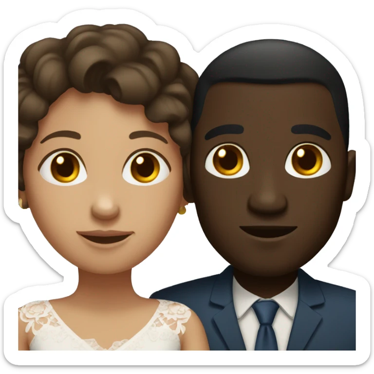 Married couple dark skin man and light skin woman  sticker
