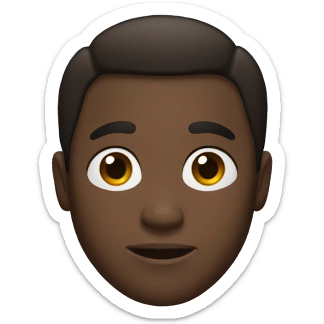 a black guy with brown eyes his hair is black and extremly short, almost non exitant sticker