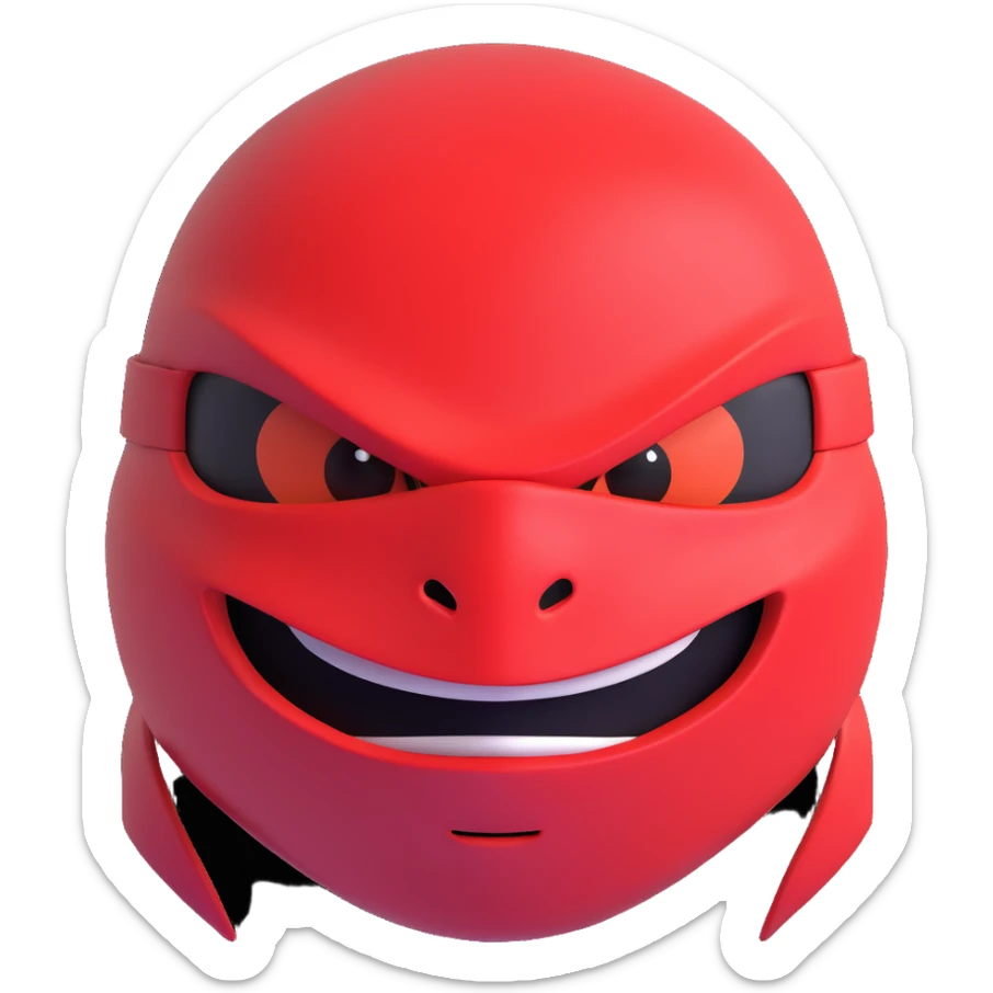 the face of the red ninja turtle in the movie Mutant Mayhem sticker