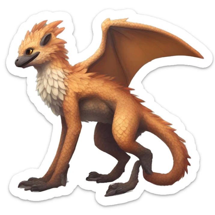  Scaly Cute Edgy Realistic Rare Fantasy Fluffy Slim Vernid-Trico-Melprin-species by LiLaiRa, by Falvie, full body sticker