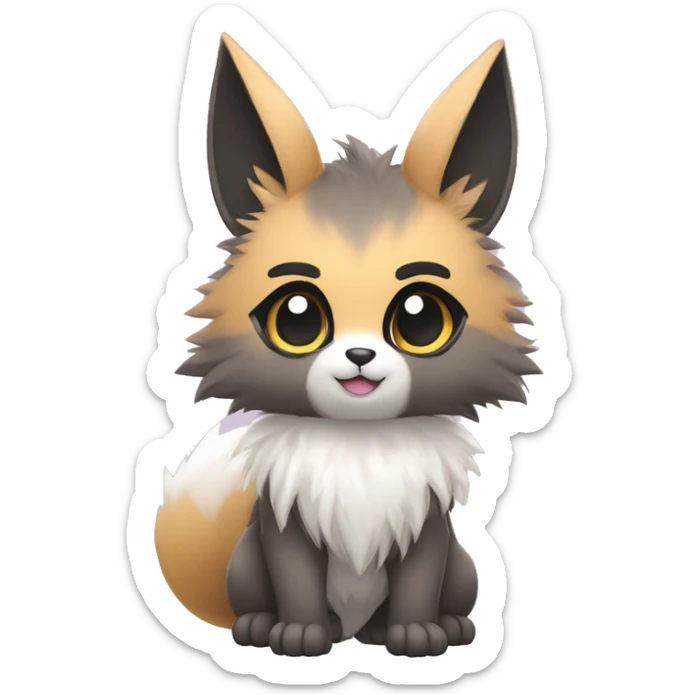  High quality Cute Cool Kawaii edgy Pretty Chibi Fantasy Fur-Sona Fakemon Animal Full Body sticker