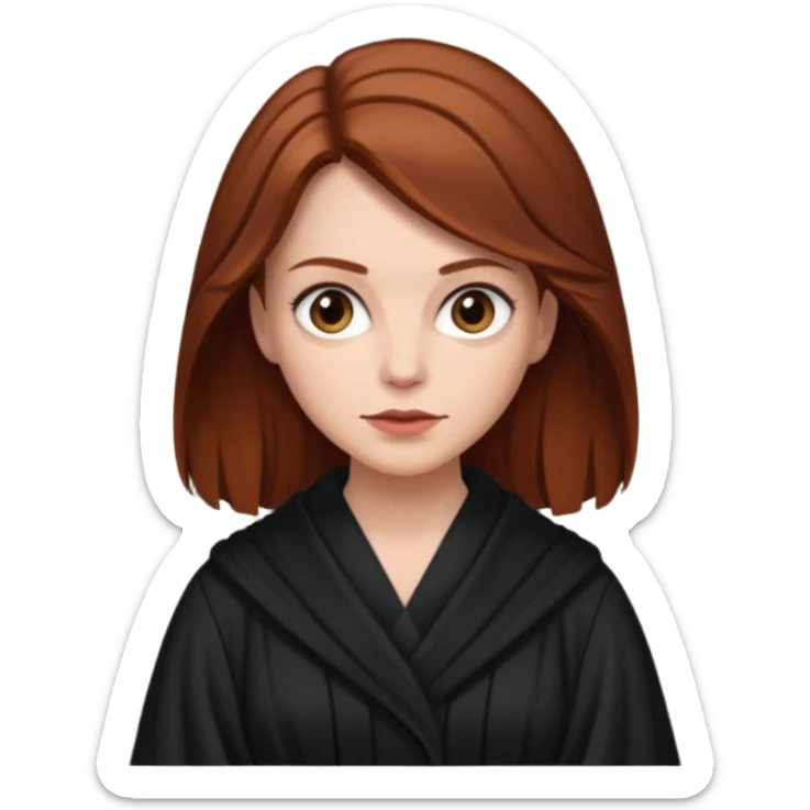 A white woman with brown/auburn hair robed like she's a Traitor in the tv show The Traitors sticker