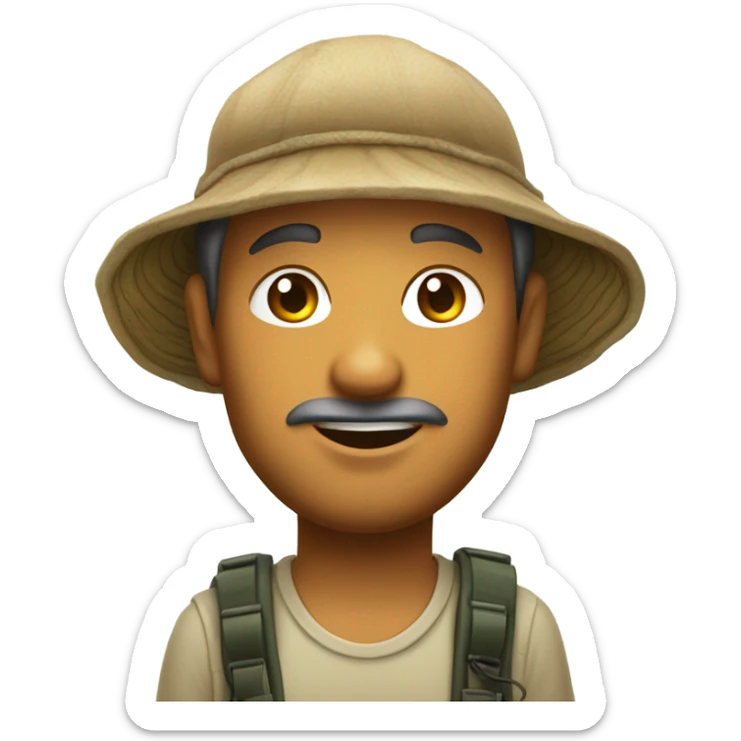 Caucasian fisherman no beard in love with Philippine island girl on an island sticker