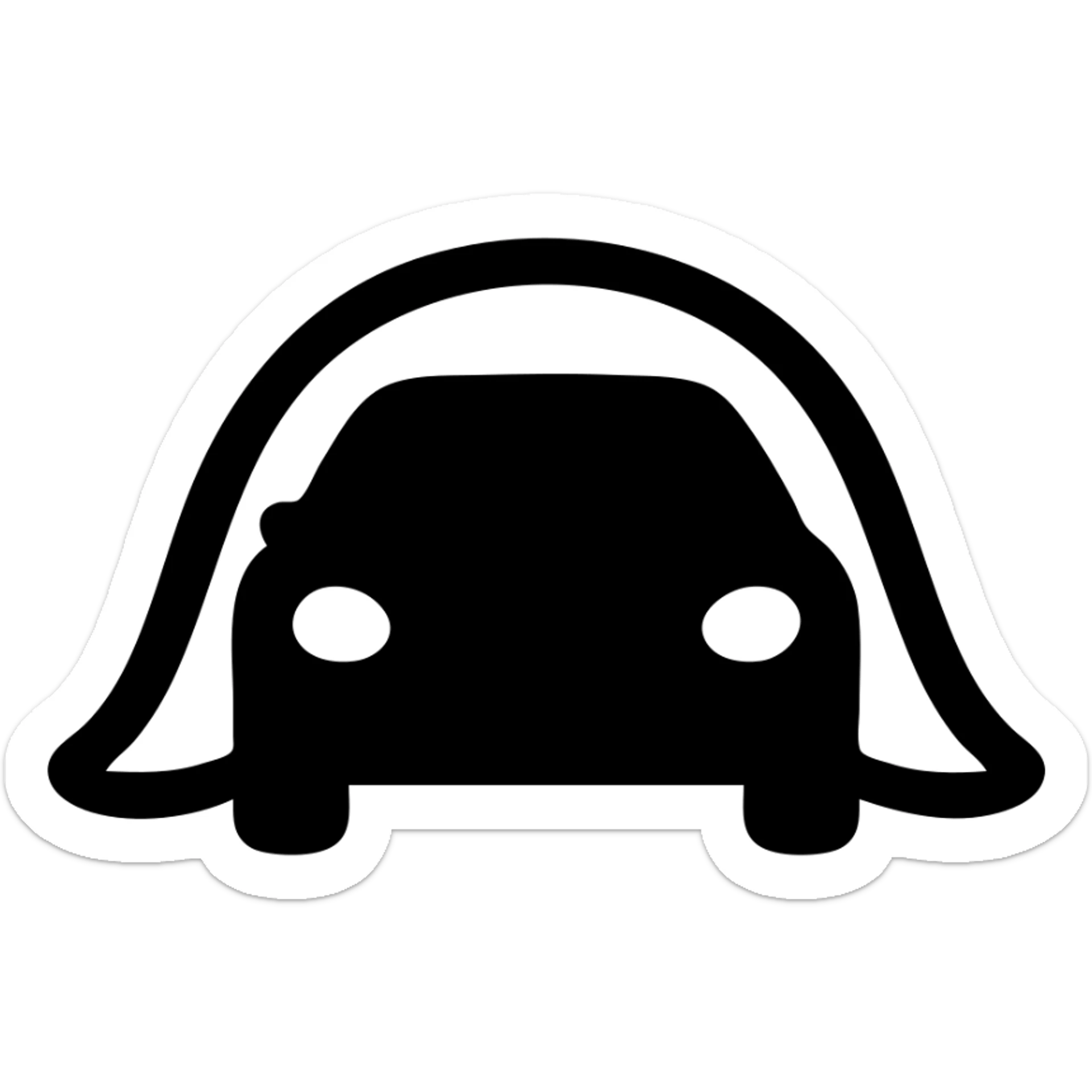 elegant and minimalist icon of a car with a transparent film covering it, smooth lines sticker