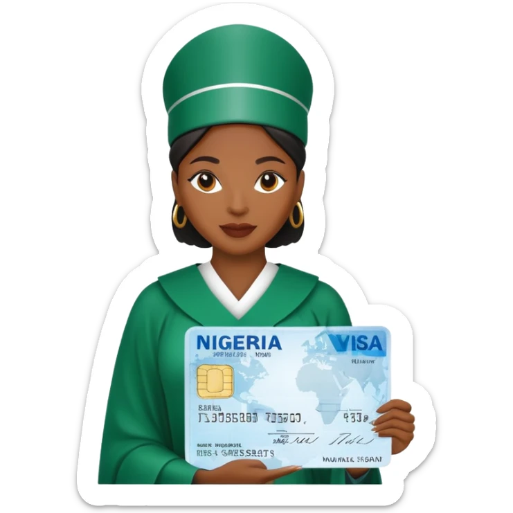 Nigeria, travel visa, with black woman photo on it. sticker