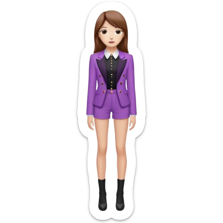 Pelo castaño,delgada,alta, mi color favorito es el lila me gusta lo coquet y lo asthetic,estoy asiendo mi Glow up y soy fan a BLAK PINK 🖤🩷 sticker