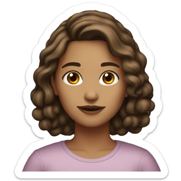 I am a 35 year old woman shoulder length brown hair brown eyes pronounced lips sticker