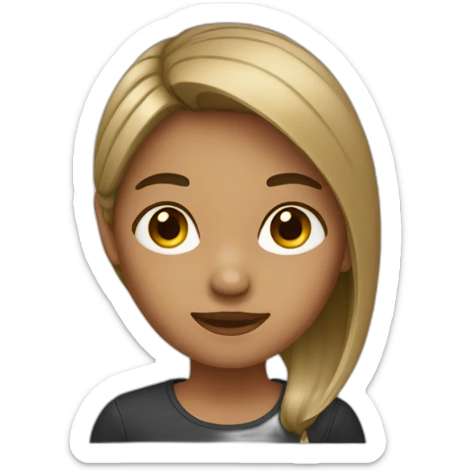 Girl with straight hair sticker