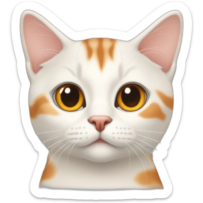 Face only of a White cream with large orange markings British short hair cat sticker