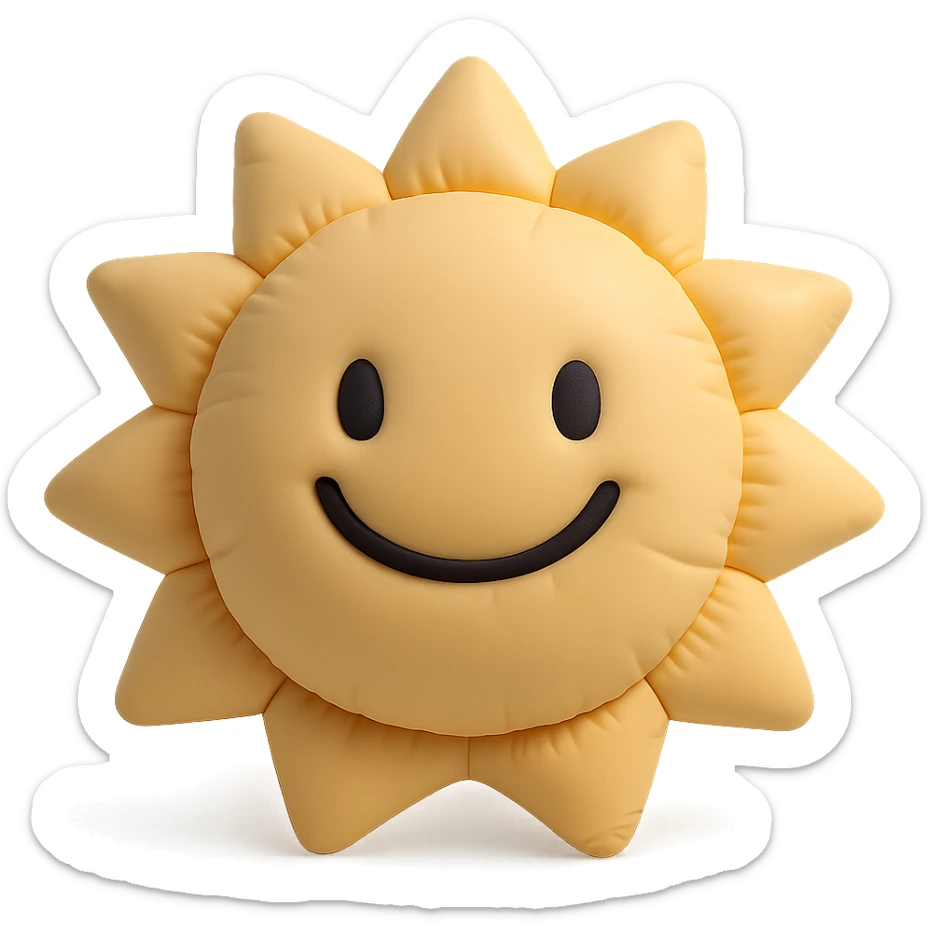 smiling sun sticker